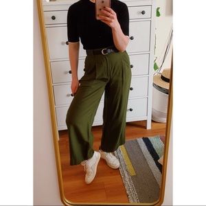 Madewell High-Waist Wide-Leg Pleated Trousers